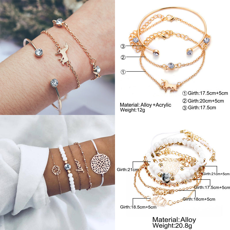 Bracelet Sets For Women (Vintage Fashion Jewelry Accessories)š