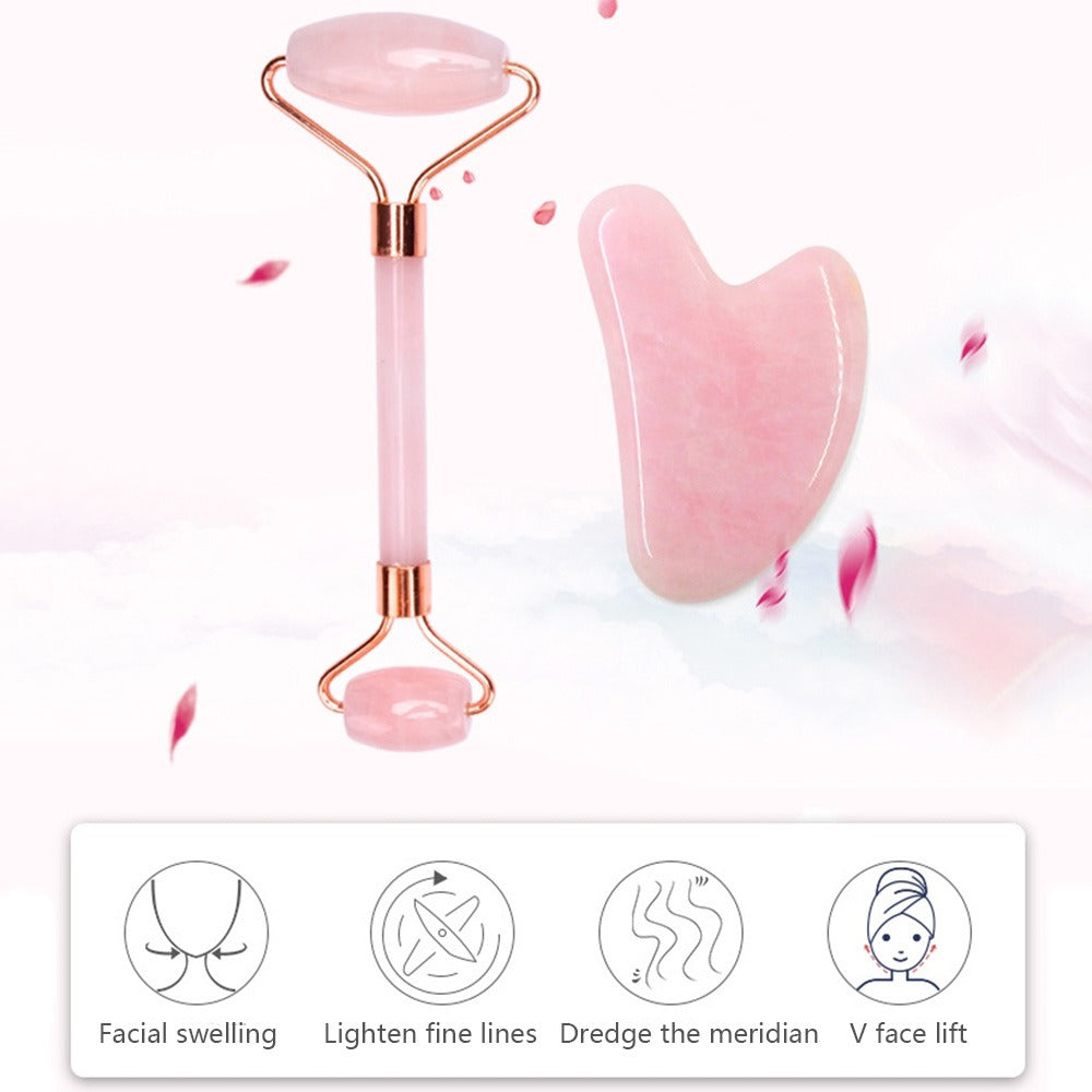 Pink Roller Massager  Facial Skin Beauty Care  (Face Massage Tool Set)💗