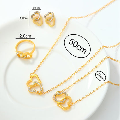 Special Heart Shaped Jewelry! (Sets Of Ring, Earrings, Necklace For Women Elegance)  ✨