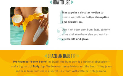 BRAZILIAN BUM Cream Body Lotion 150ml beautifully scented