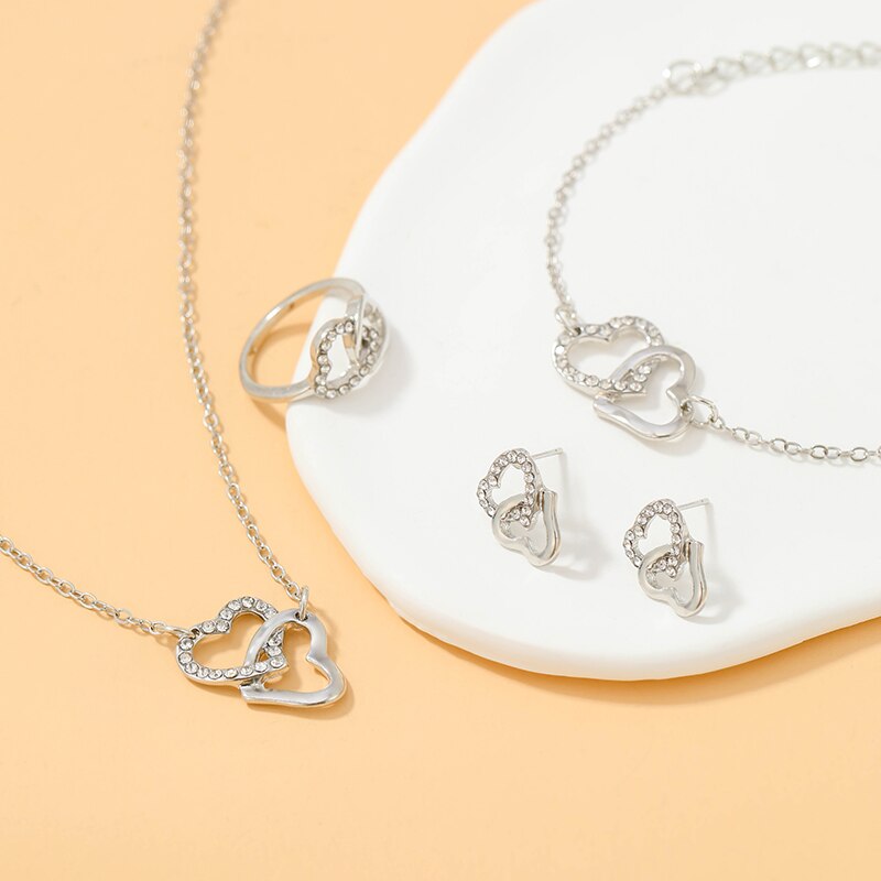 Special Heart Shaped Jewelry! (Sets Of Ring, Earrings, Necklace For Women Elegance)  ✨