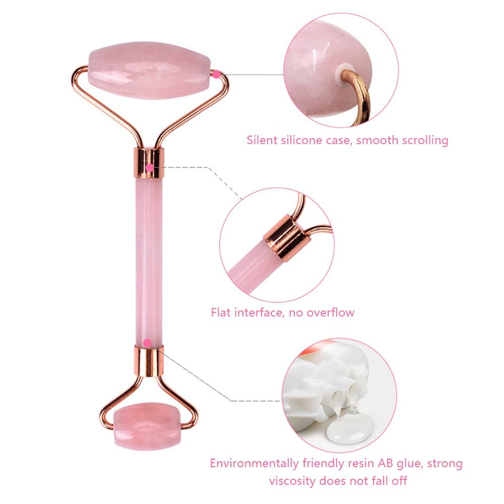 Pink Roller Massager  Facial Skin Beauty Care  (Face Massage Tool Set)💗