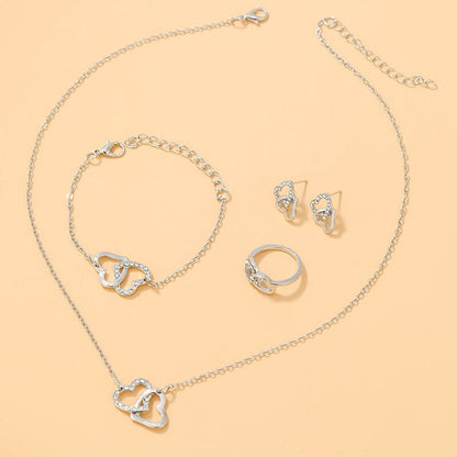 Special Heart Shaped Jewelry! (Sets Of Ring, Earrings, Necklace For Women Elegance)  ✨