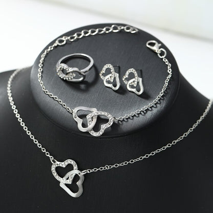 Special Heart Shaped Jewelry! (Sets Of Ring, Earrings, Necklace For Women Elegance)  ✨