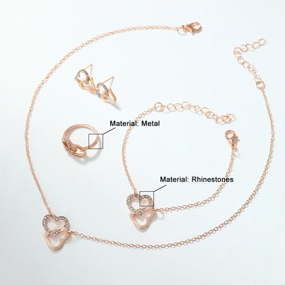 Special Heart Shaped Jewelry! (Sets Of Ring, Earrings, Necklace For Women Elegance)  ✨