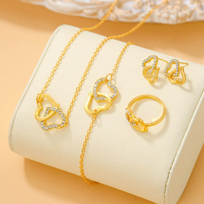 Special Heart Shaped Jewelry! (Sets Of Ring, Earrings, Necklace For Women Elegance)  ✨