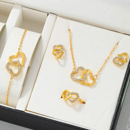 Special Heart Shaped Jewelry! (Sets Of Ring, Earrings, Necklace For Women Elegance)  ✨