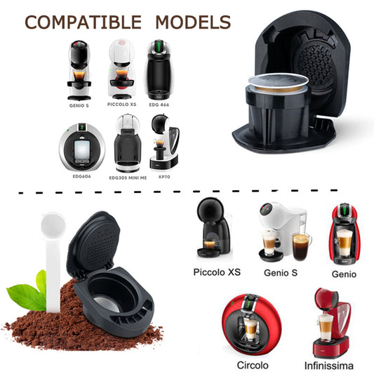 2 Coffee adaptors for Dolce Gusto NOW using coffee powder AND/OR Nespresso capsule